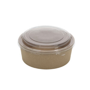 Μπώλ σαλάτας χάρτινο craft με αποσπώμενο καπάκι 500cc 50τεμ