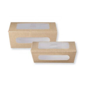 Κουτί συσκευασίας φαγητού craft 1000ml με διπλό παράθυρο 50τεμ